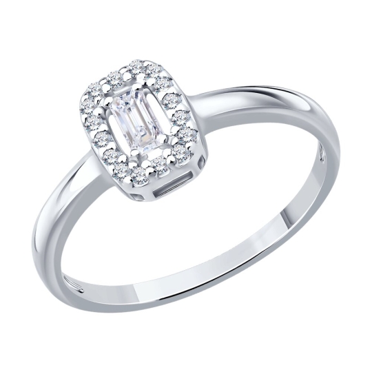 Кольцо из серебра с фианитами