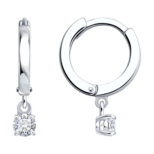 Серьги из серебра с выращенными бриллиантами