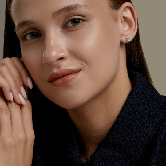 Асимметричные серьги из серебра