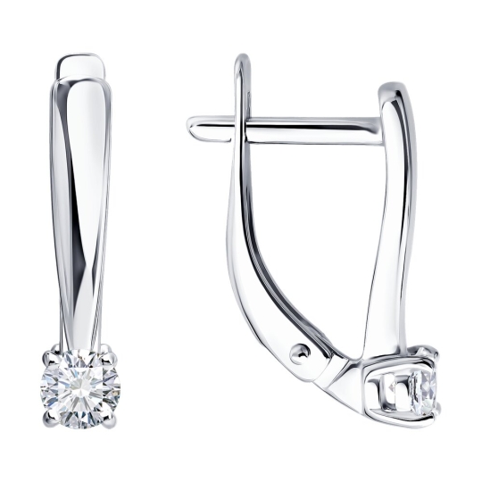 Серьги из серебра с фианитами