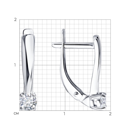 Серьги из серебра с выращенными бриллиантами