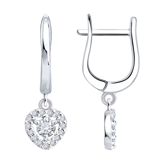 Серьги из серебра с выращенными бриллиантами