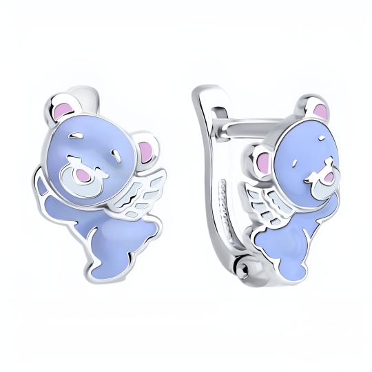 Серьги из серебра с фианитами