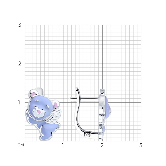 Серьги из серебра с эмалью