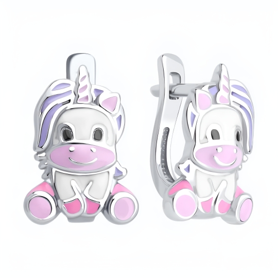 Серьги из серебра с эмалью