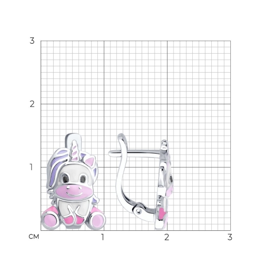 Серьги из серебра с эмалью