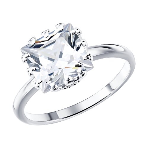 Кольцо из серебра с фианитами