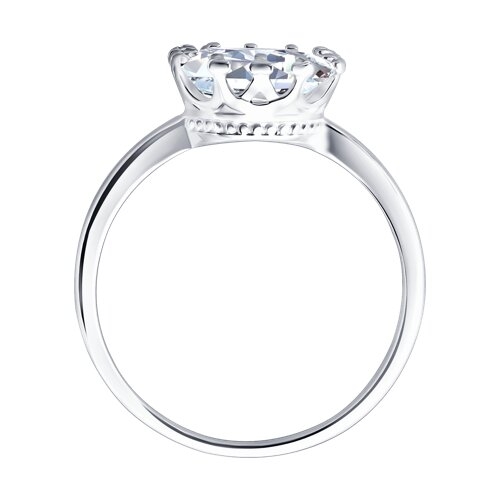 Кольцо из серебра с фианитами