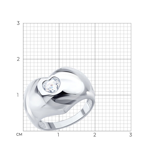 Кольцо из серебра с фианитом