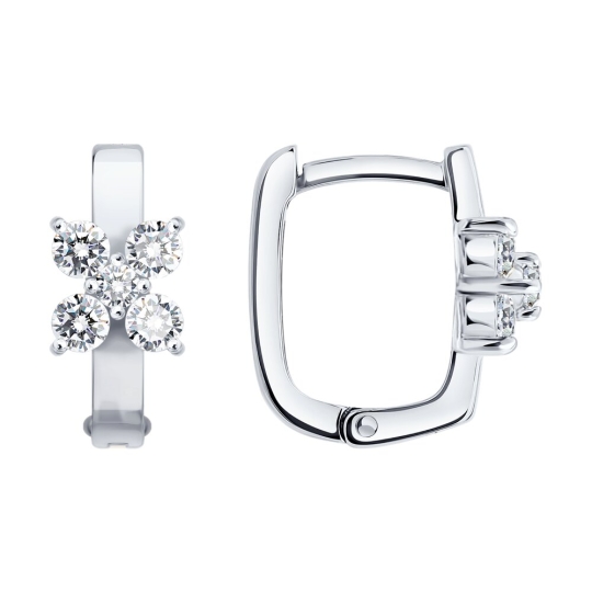 Серьги из белого золота с бриллиантами