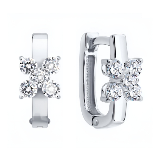 Серьги из белого золота с бриллиантами