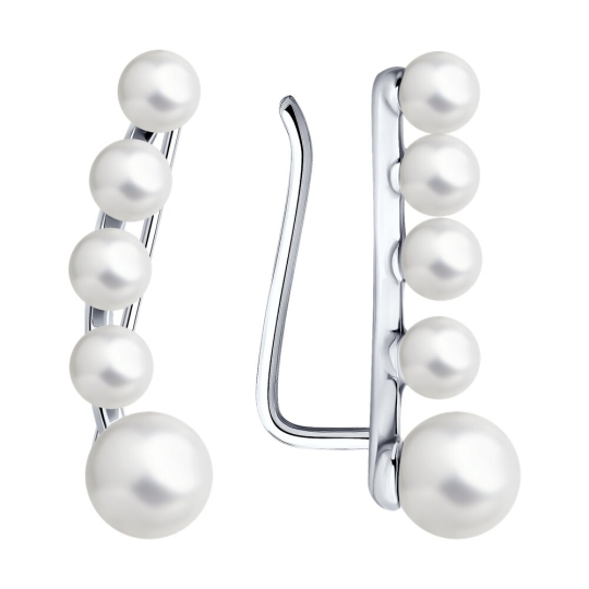 Серьги из серебра с фианитами