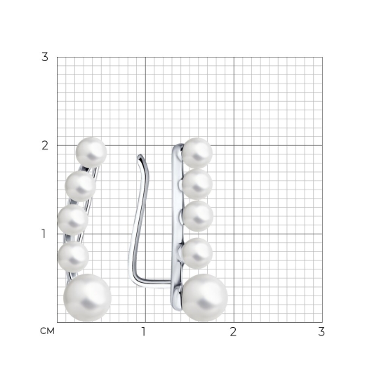 Серьги из серебра с фианитами