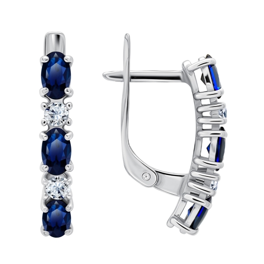 Серьги из серебра с фианитами