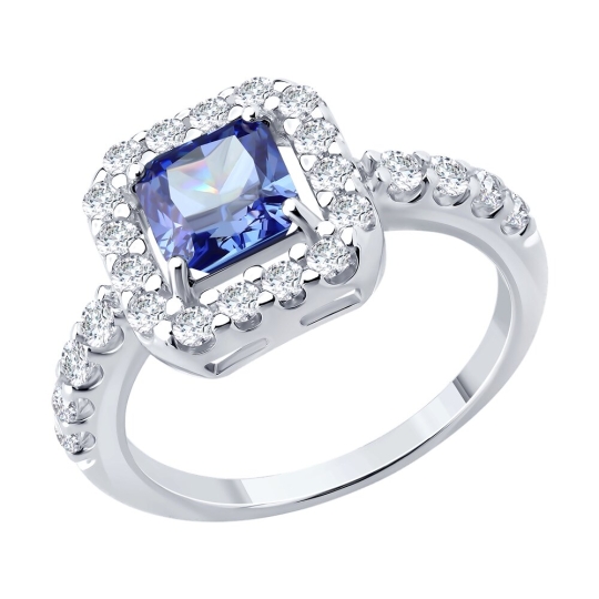 Кольцо из серебра с фианитами "Пояс Богородицы"