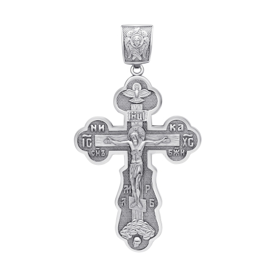 Подвеска-крест из серебра с бриллиантом