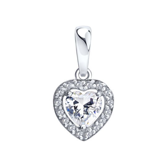 Серьги из белого золота с фианитами