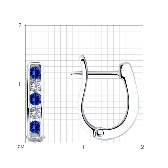 Серьги из серебра с фианитами