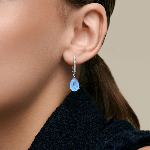 Серьги из серебра с фианитами