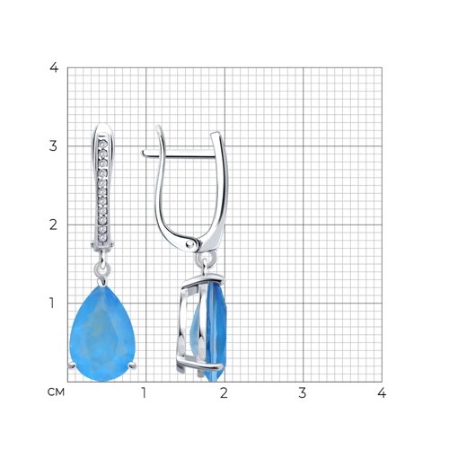 Серьги из серебра с фианитами