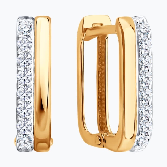 Серьги из золота с фианитами