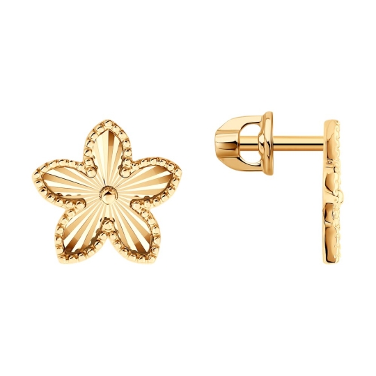 Серьги из золота с алмазной гранью