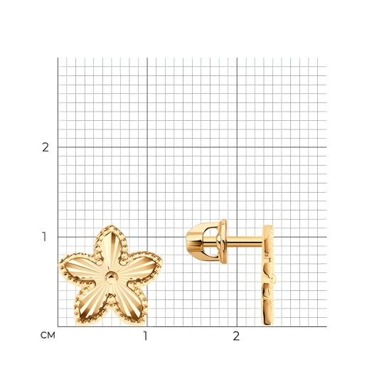 Серьги из золота с алмазной гранью