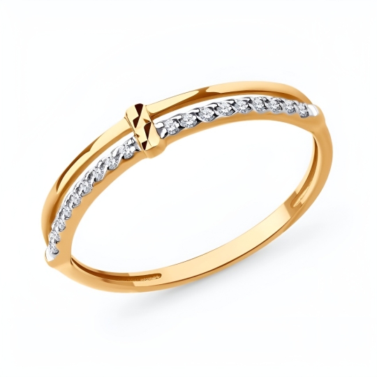 Кольцо из золота с бриллиантами и сапфирами