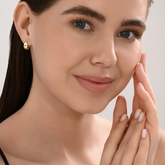 Серьги из белого золота с фианитами 