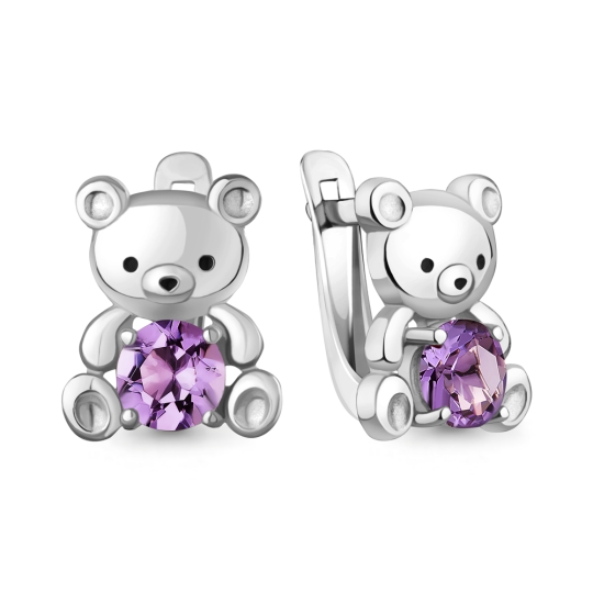 Серьги из серебра с гранатами и эмалью