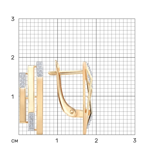 Серьги из комбинированного золота с бриллиантами