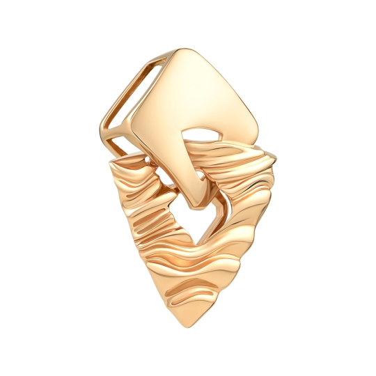 Подвеска из золота с ситаллом турмалин и фианитами