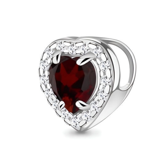 Подвеска из серебра с раухтопазами и фианитами 