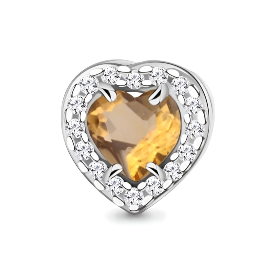 Подвеска из серебра с раухтопазами и фианитами 