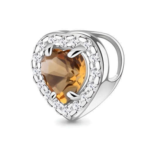 Подвеска из серебра с раухтопазами и фианитами 