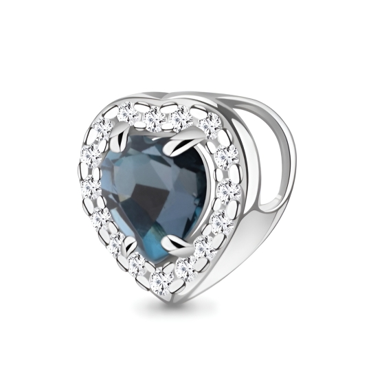 Подвеска из серебра с раухтопазами и фианитами 