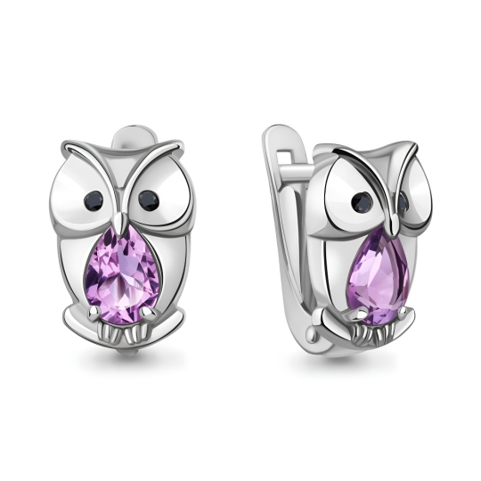 Серьги из серебра с топазами Swiss и ювелирными кристаллами