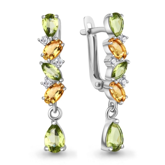 Серьги из серебра с фианитами 