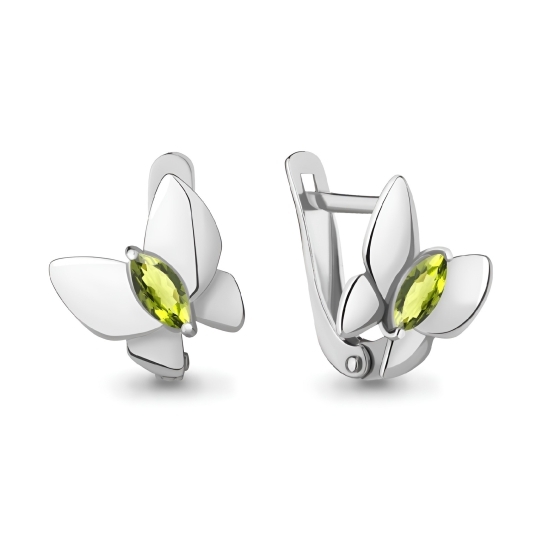 Серьги из серебра с фианитами