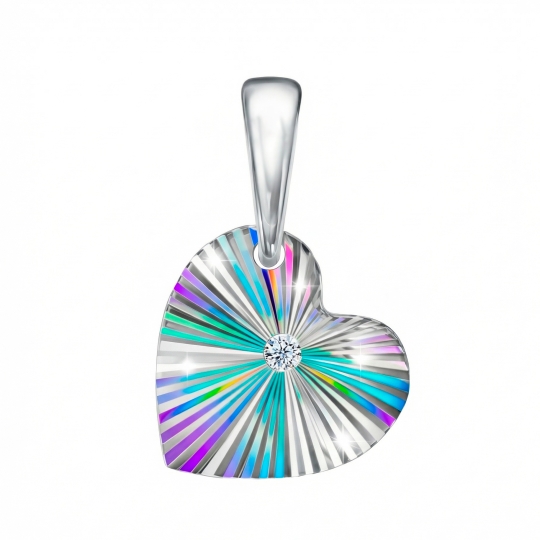 Подвеска из серебра с алмазной гранью и фианитом