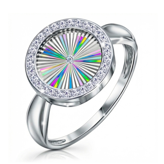 Серьги из серебра с алмазной гранью и фианитами