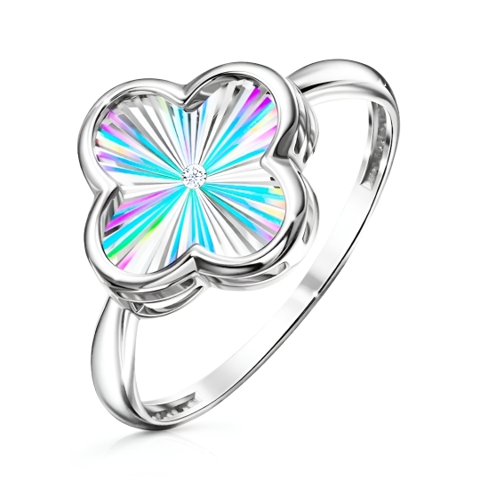 Серьги из серебра с алмазной гранью и фианитами