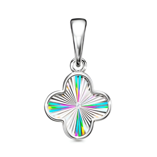 Серьги из серебра с алмазной гранью и фианитами