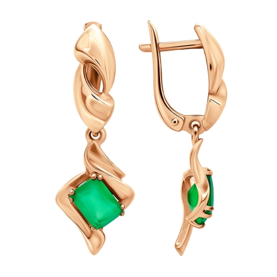 Серьги из золота с фианитами