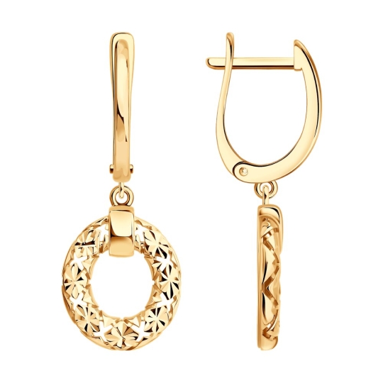 Серьги из золота с бриллиантами и рубинами