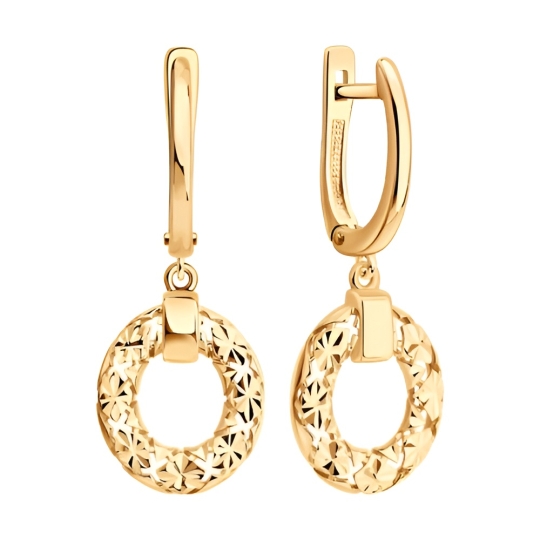 Серьги из золота с бриллиантами и рубинами