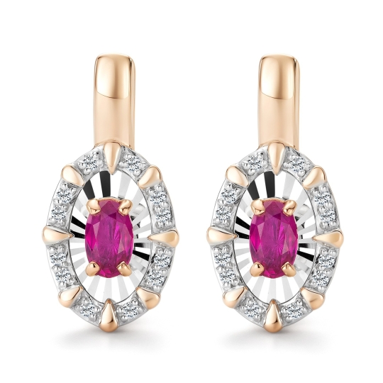 Серьги из золота с бриллиантами и изумрудами