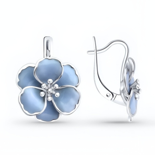 Серьги из серебра с фианитами