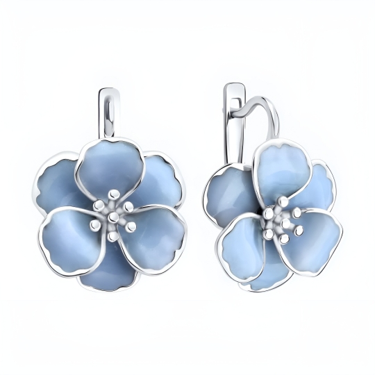 Серьги из серебра с фианитами