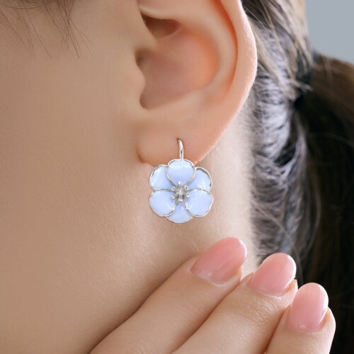 Серьги из серебра с фианитами